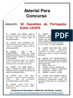 30 Questões de Português CESPE