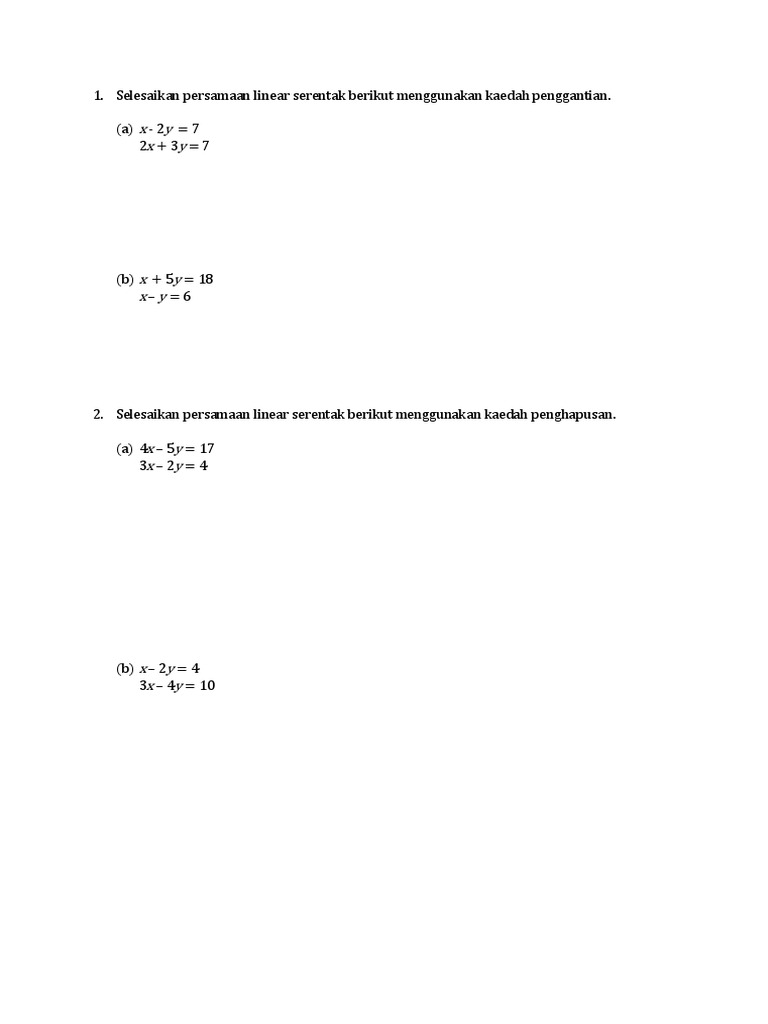 Persamaan Linear Serentak Pdf