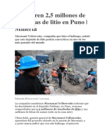 Descubren Litio en Peru
