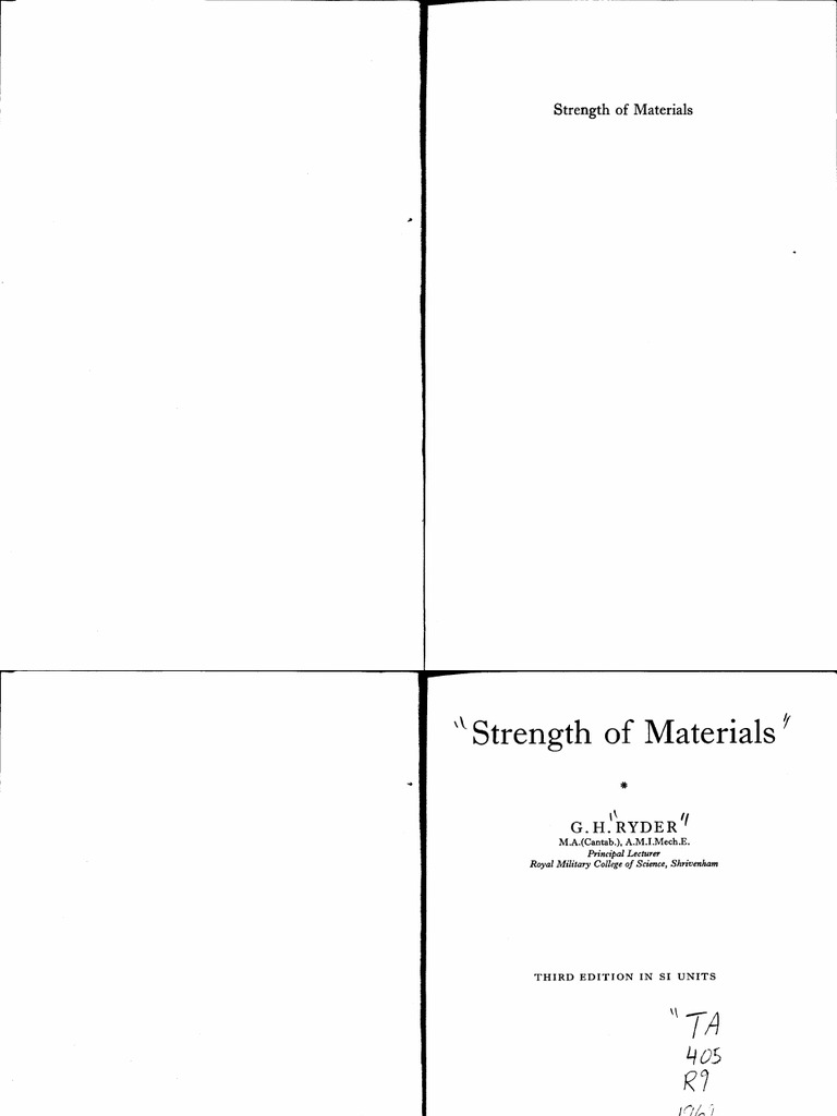 Strength of Materials, G.H. Ryder PDF
