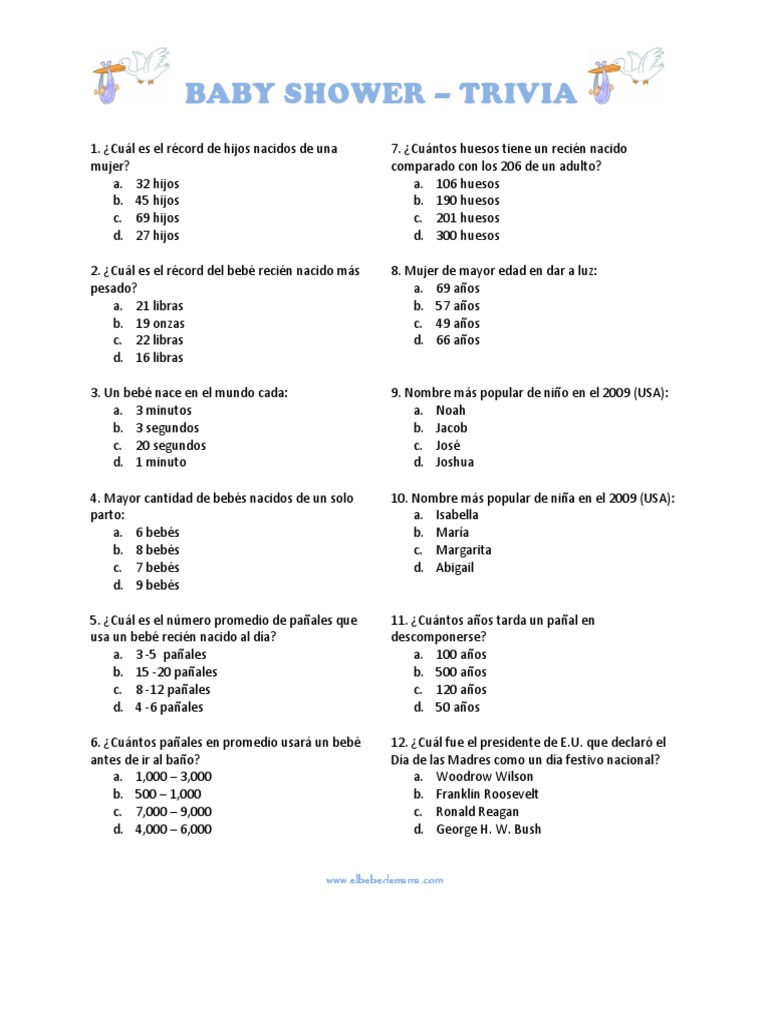 Baby Shower Trivia Gobierno Jefes De Estado Baby Shower Trivia Gobierno Jefes De Estado