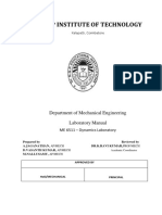 DR NGP Institute of Technology: Department of Mechanical Engineering Laboratory Manual