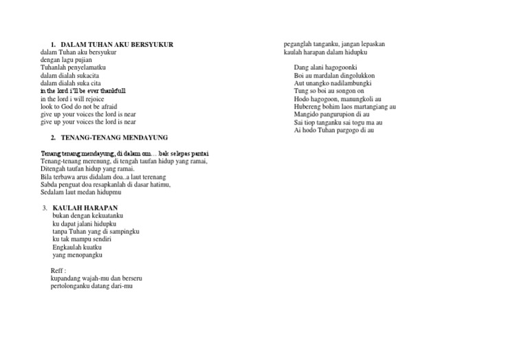 Dalam Tuhan Aku Bersyukur