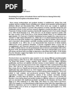 Examining Perceptions of Academic Stress and Its Sources Among University Students: The Perception of Academic Stress