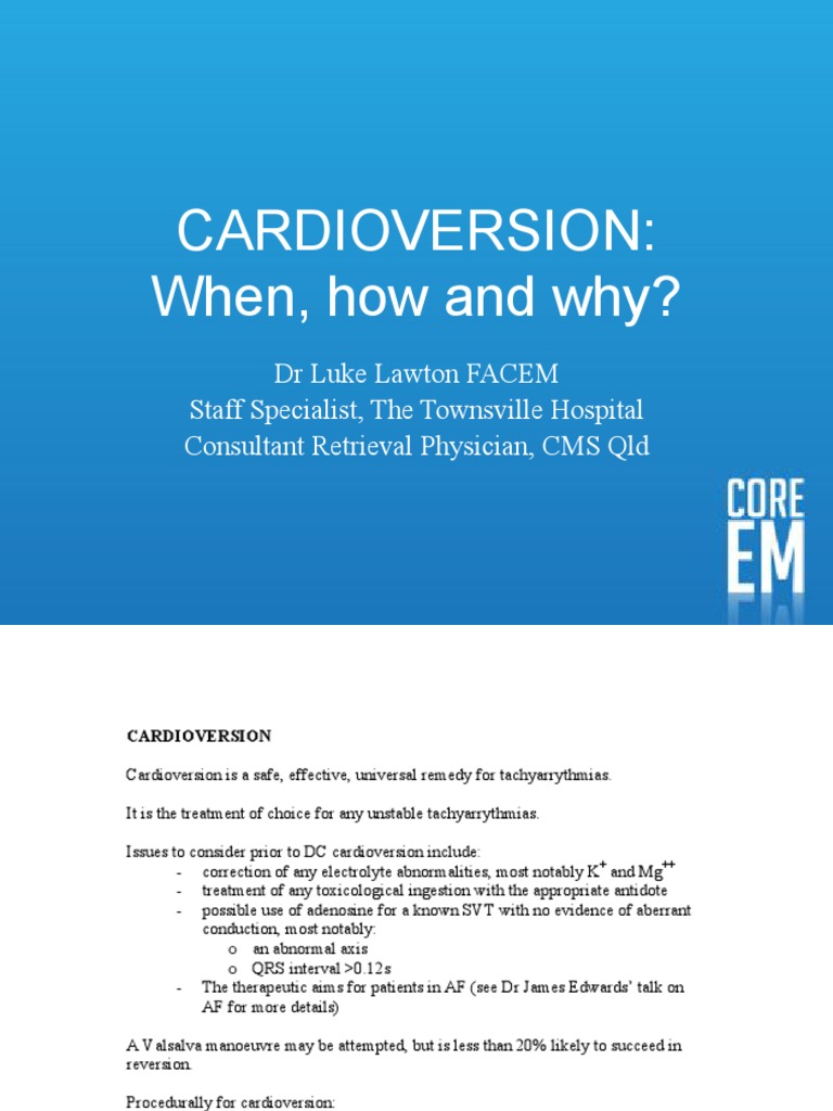 Cardioversion: When, How and Why? | PDF | Cardiovascular System ...
