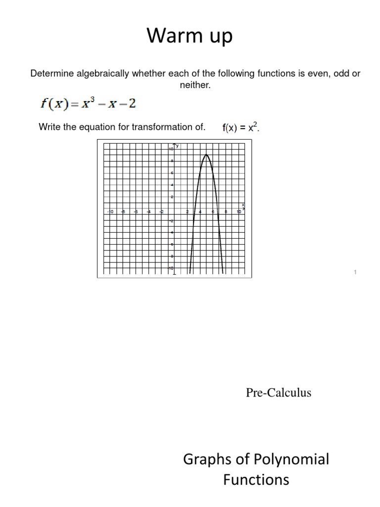 Graph of Polynomial Function | PDF | Zero Of A Function | Polynomial