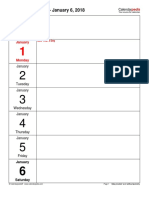 Weekly Calendar 2018 Portrait Days Vertically