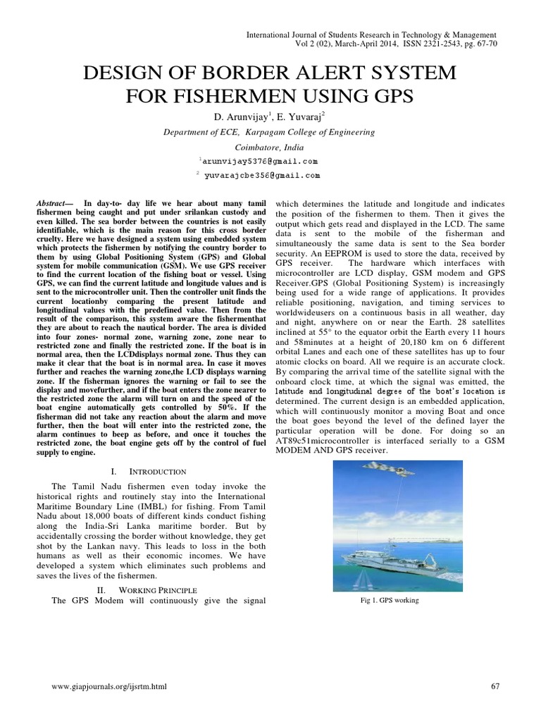 Border Alert System for Fishermen | PDF | Global Positioning System ...