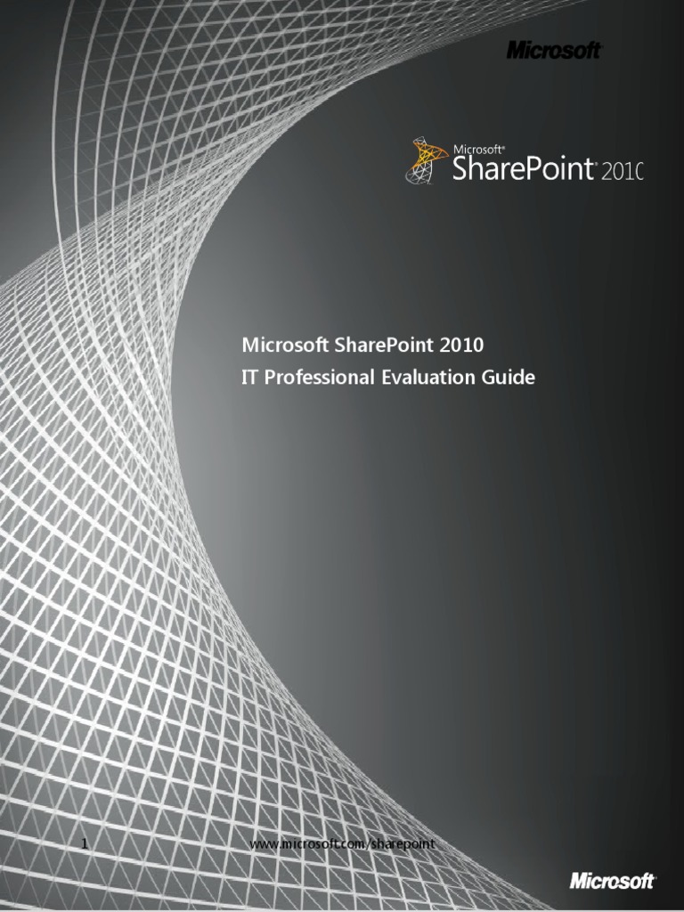 Microsoft Sharepoint 2010 It Professional Evaluation Guide | PDF ...