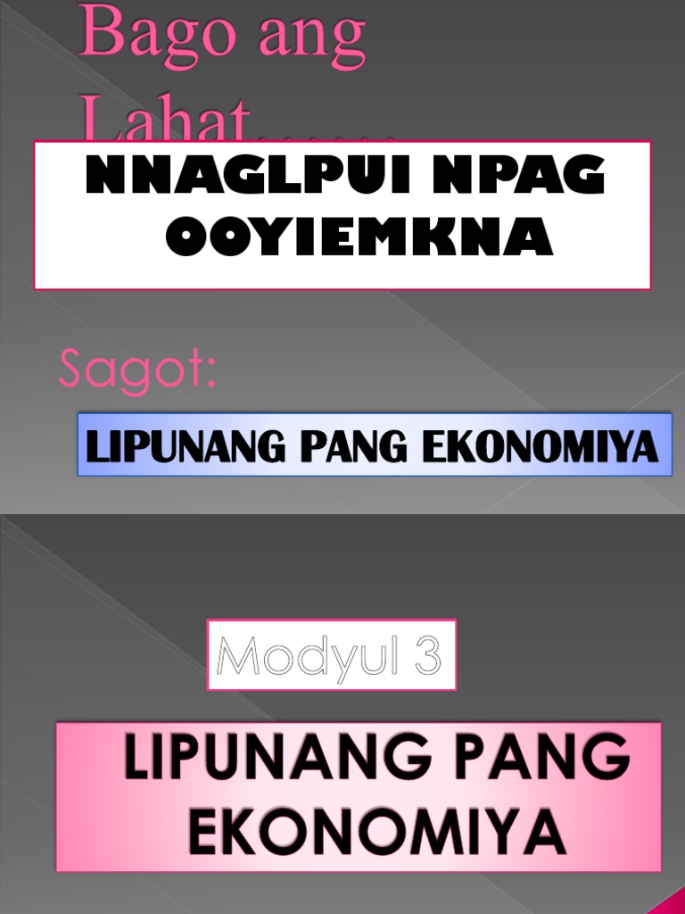 Lipunang Pang Ekonomiya