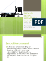 The Anti Sexual Harassment Act of 1995 For Students