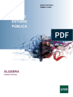 Guía de estudio de Álgebra para primer curso de Grado en Física