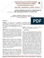 A Survey On Ethnoveterinary Medicines Used by The Tribal Peoples of Kalasapadi Hills, Dharmapuri District of Tamil Nadu