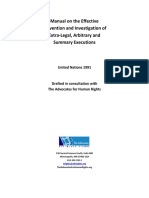 Manual On The Effective Prevention and Investigation of Extra-Legal, Arbitrary and Summary Executions