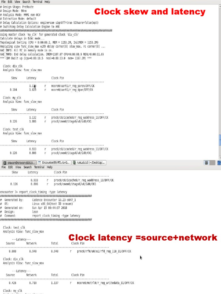 Clock Skew and Latency Analysis | PDF | Science & Mathematics | Computers