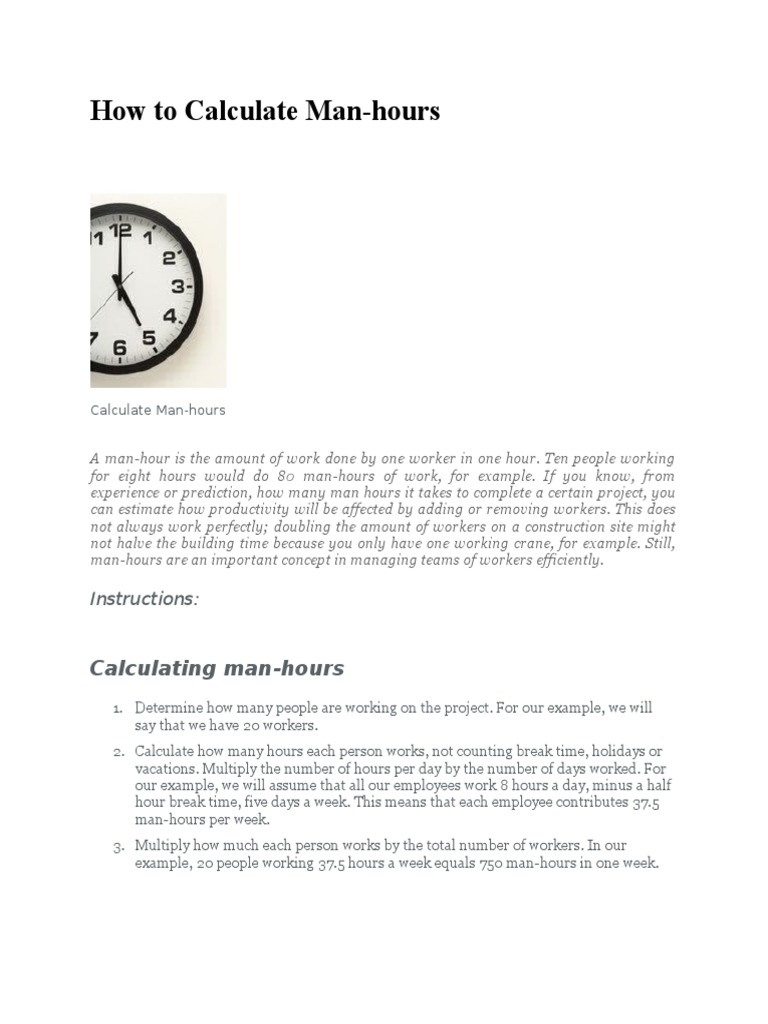 how-to-calculate-man-hours-pdf-man-hour-labor