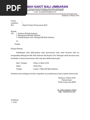 1030+ Contoh Undangan Rapat Evaluasi Perencanaan Staf Terbaik