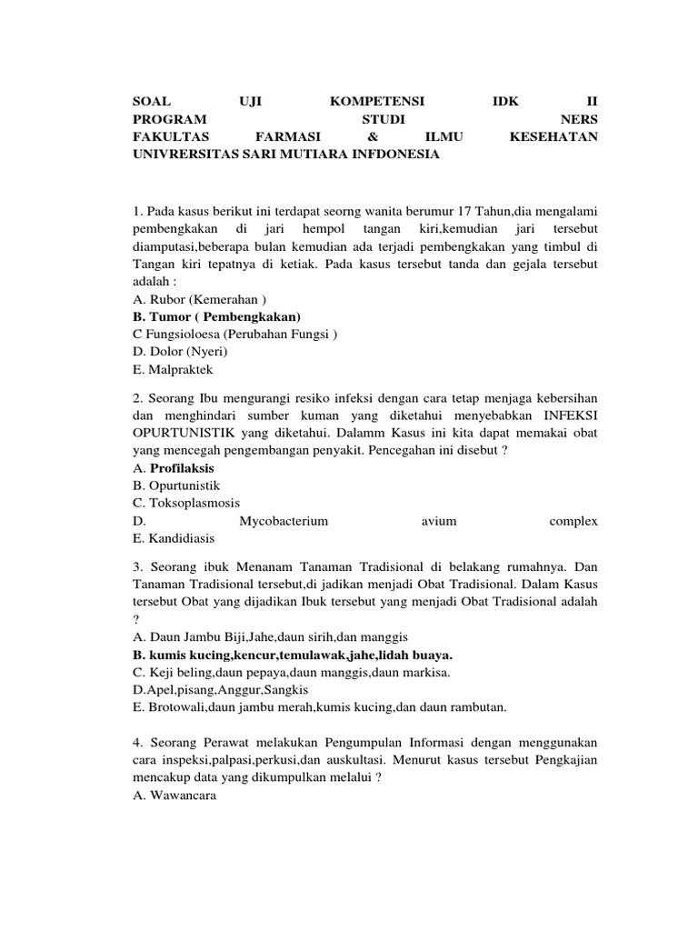 Soal Uji Kompetensi Idk Ii Semester 2 Pak Johansen 1
