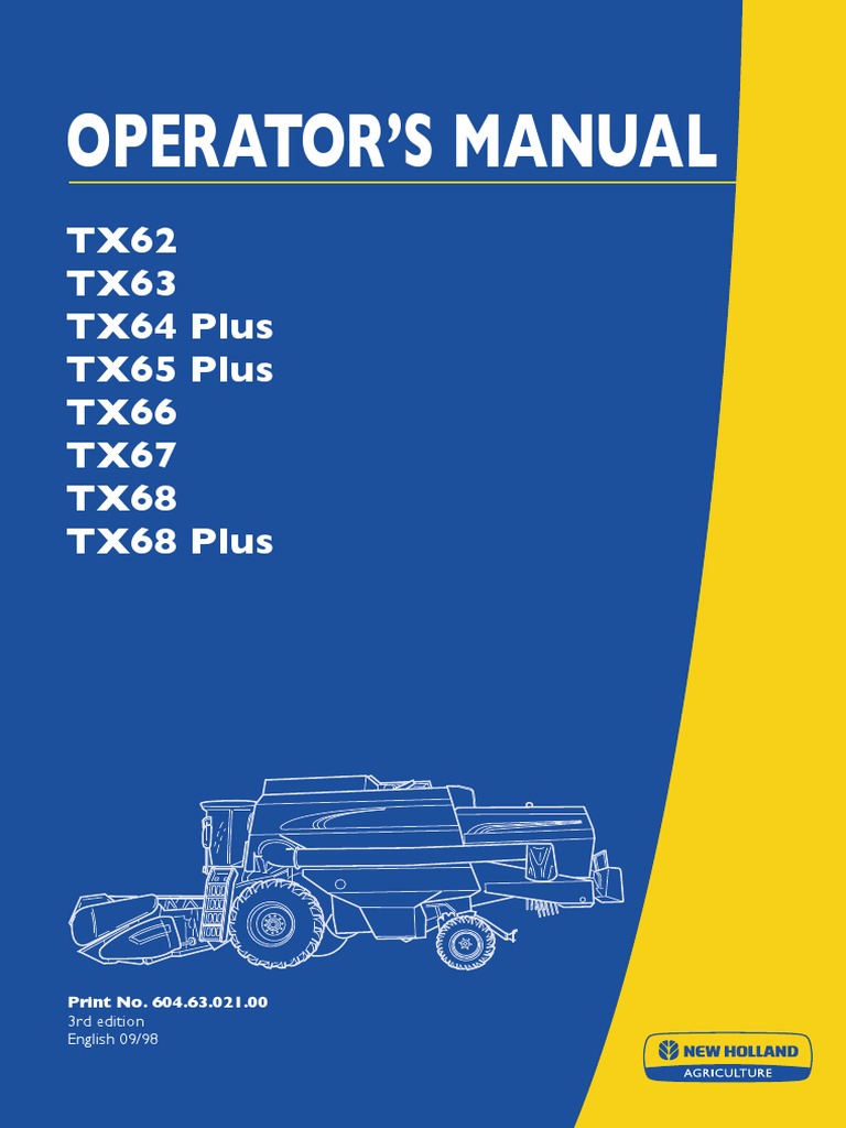 New Holland TX Operator Manual, PDF, Battery (Electricity)