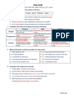 Air Quality - Oil Spill - Planet - Pollution - Waste - : Final Exam