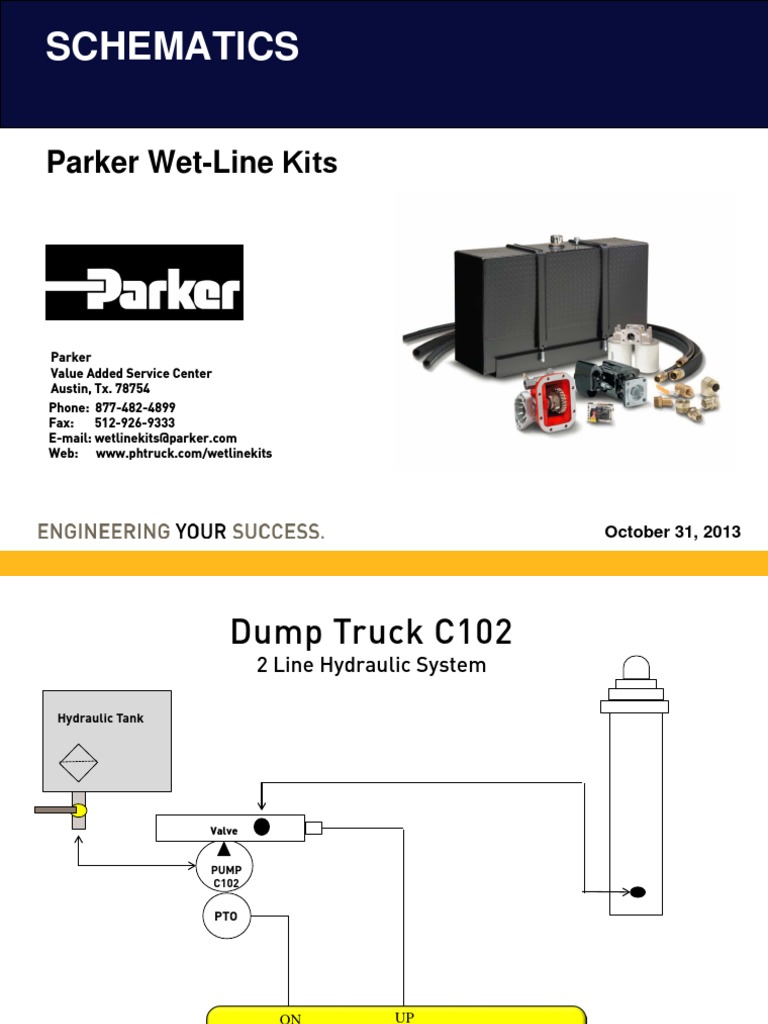 Dump Truck Hydraulic System Schematics | PDF | Pump | Valve