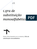 Cifra de Substituição Monoalfabética - Wikipédia, A Enciclopédia Livre