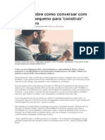 5 ideias sobre como conversar com seu filho pequeno para construir seu cérebro