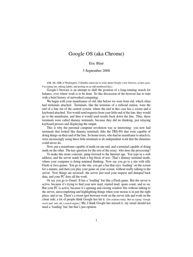 Google Chrome: Browser Evolution | PDF