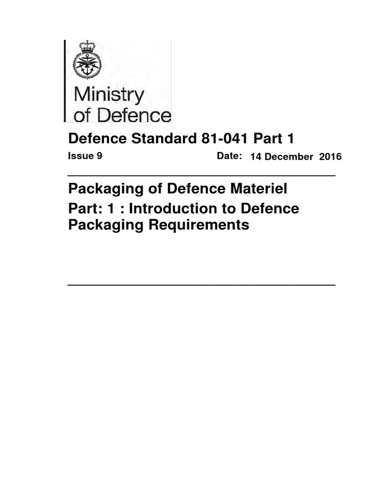 Defence Standard 81_041_packaging Material | Packaging And Labeling ...