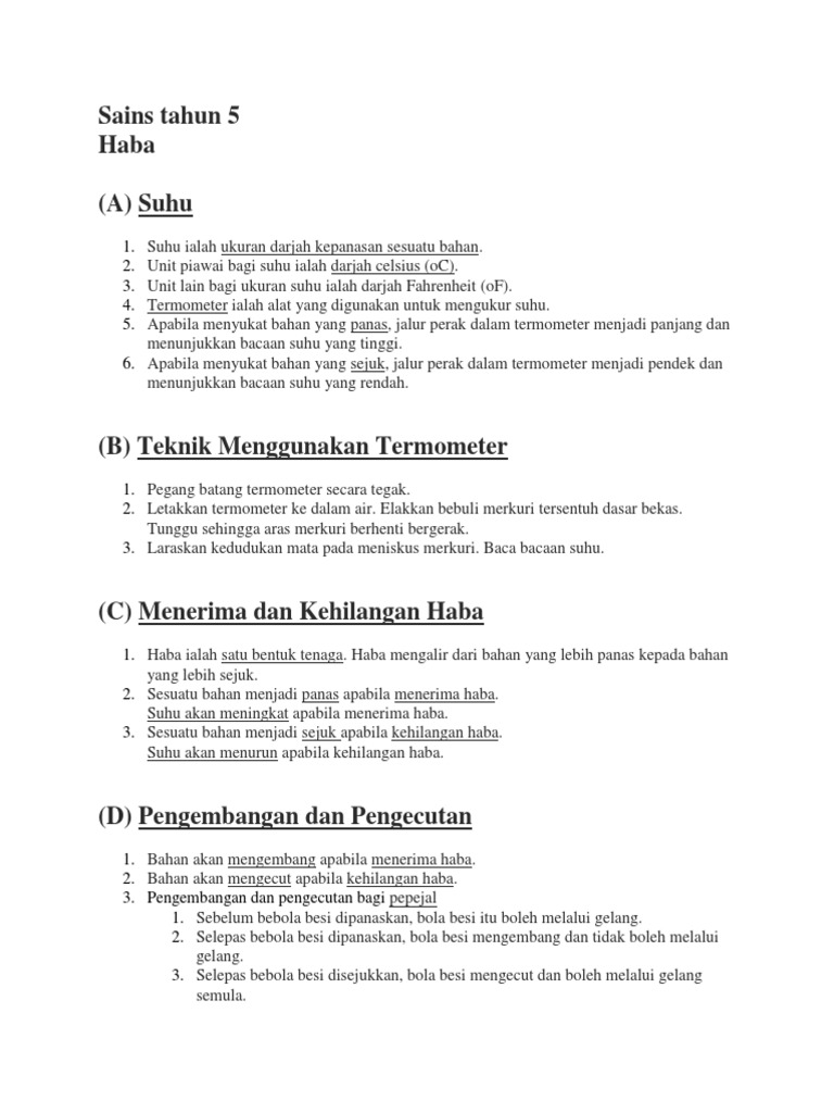 Sains Tahun 5 Haba Pdf