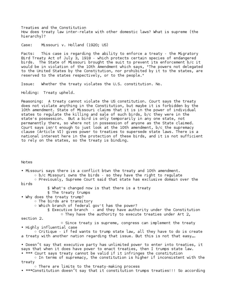 Missouri v. Holland PDF U.S. State United States Constitution