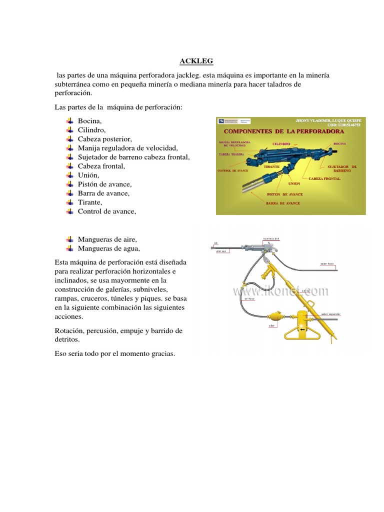 Partes de la perforadora Jackleg | PDF | Tecnología