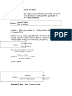 Concentration of Solution