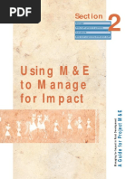 Using M&E To Manage For Impact: Section