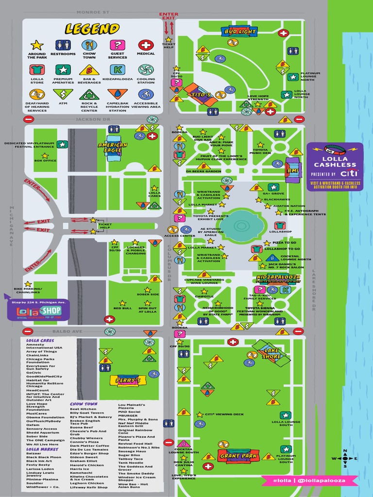 Lolla map Cuisine Foods