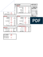 Design Variables EW Fraction Weight Summary