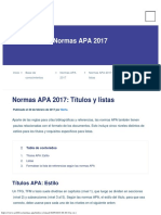 Normas APA 2017 Títulos y Listas