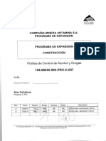 Politica de Control de Alcohol y Drogas