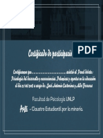 Certificado de Asistenca A Psicología Del Desarrollo y Neurociencias Polémicas y Aportes en La Educación PDF