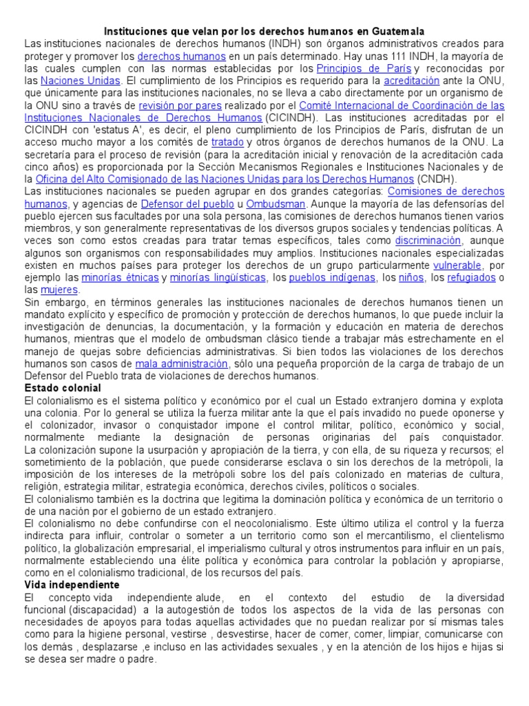 Instituciones Que Velan Por Los Derechos Humanos en Guatemala | PDF ...