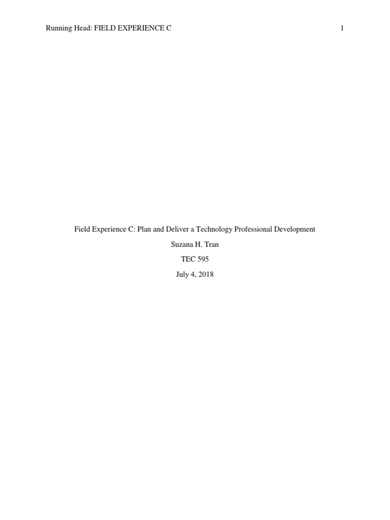 Tec 595 Field Experience C | PDF | Educational Assessment | Learning