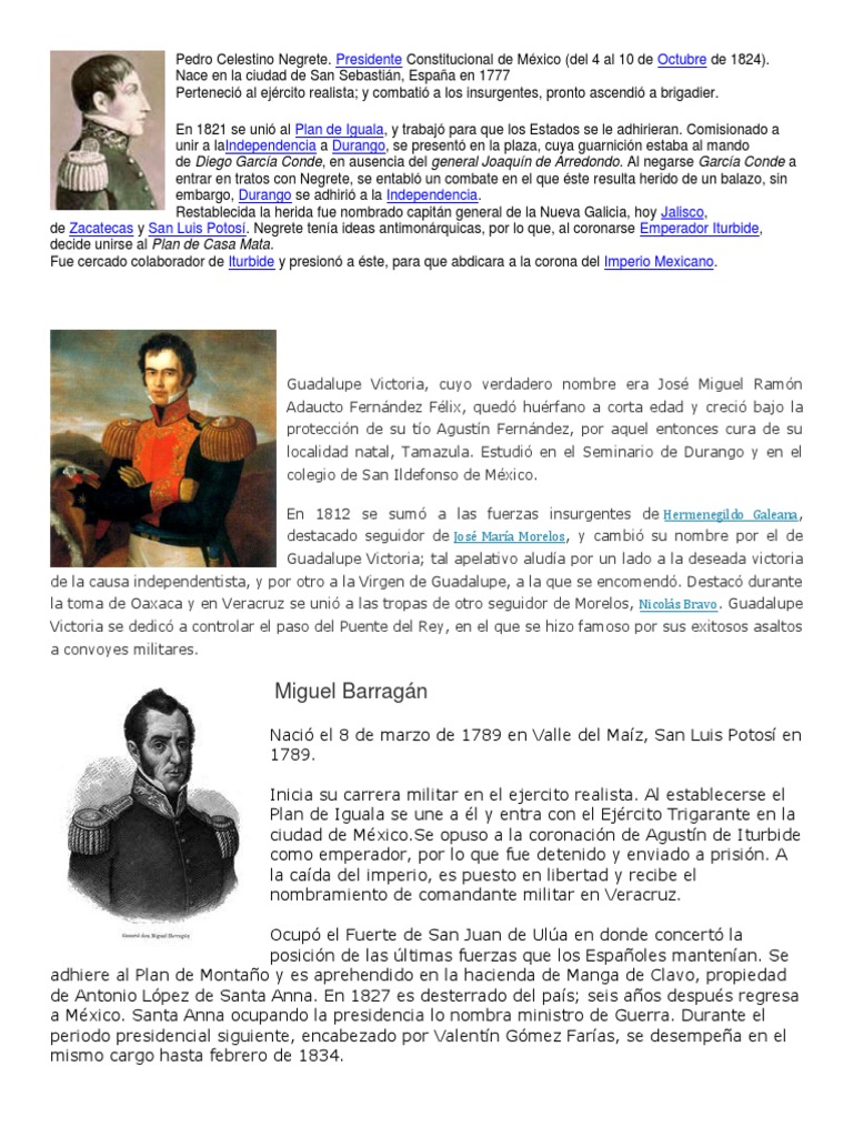 PRESIDENTES | PDF | México colonial | Politica de mexico