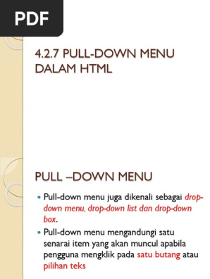 Pull Down Menu Pdf