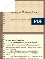 Writing An Opinion Essay: Theory, Illustration and Practice
