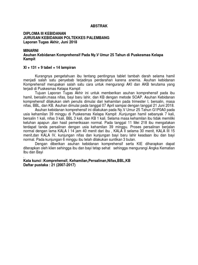 Abstrak Laporan Tugas Akhir