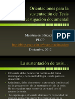 Orientaciones para La Sustentación de Tesis Investigación Documental