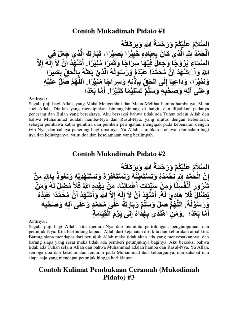 Contoh Mukadimah Pidato  PDF