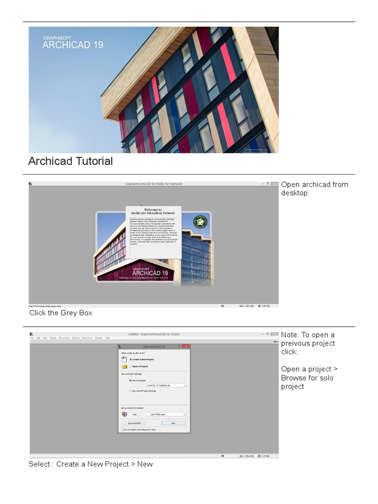 Archicad Beginner Tutorial Guide | PDF | Wall | Door