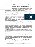 Ajutor de 5.000 de Euro Pentru Românii Care Vor Să-Şi Producă Singuri Energia Electrică (Fotovoltaic)