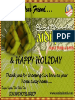 Happy Holiday: Thank You For Choosing Sun Inns As Your Home Away Home..... Dengan Ingatan Tulus Ikhlas Dari